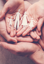 Child And Adult Hand Holding Family Cutout