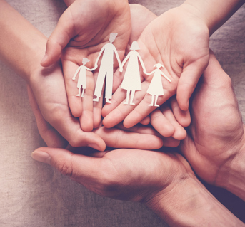 Child And Adult Hand Holding Family Cutout